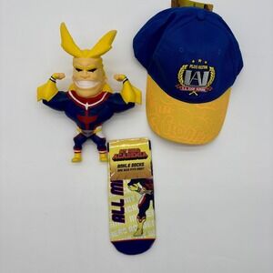 My Hero Academia All Might‎ Hat Socks Figure Box Set U.A. Snapback Anime Gift